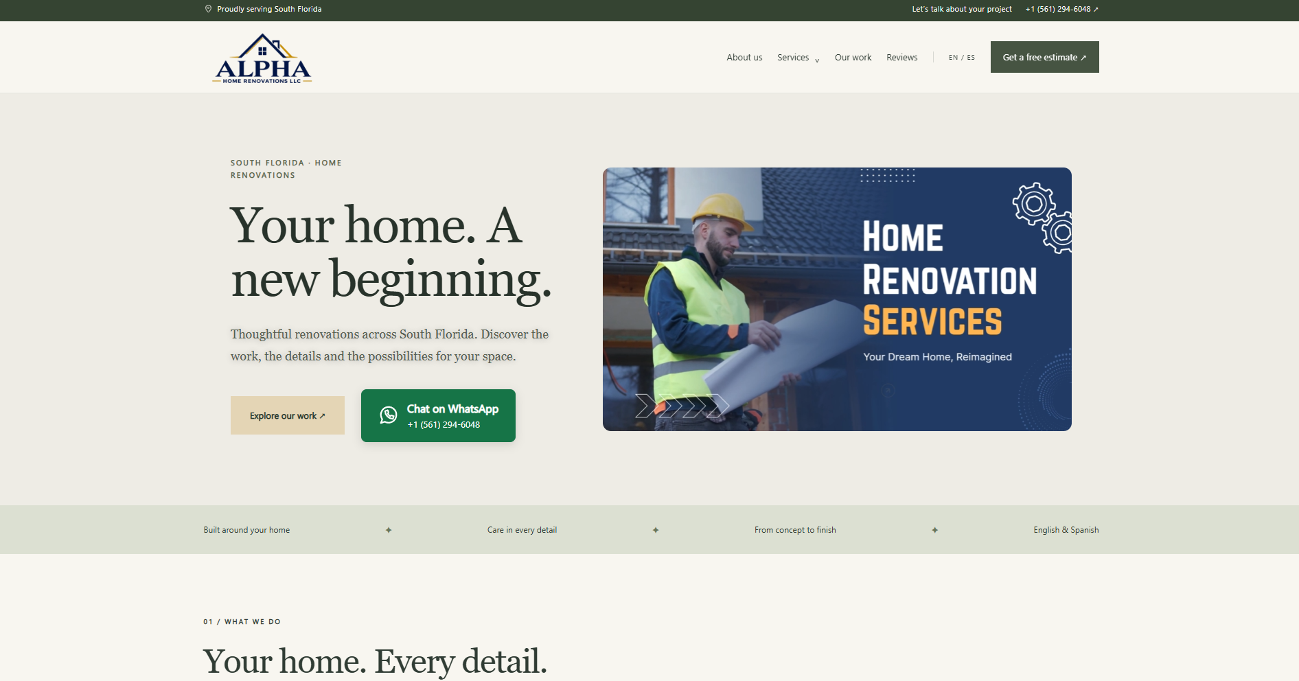 Página corporativa de alphahomerenovation